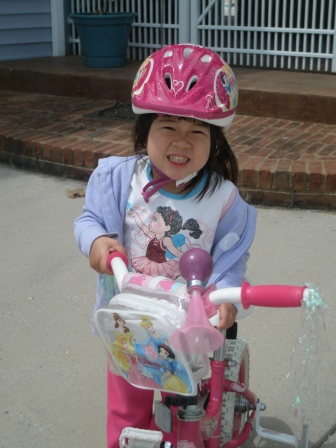 Karis with her bike